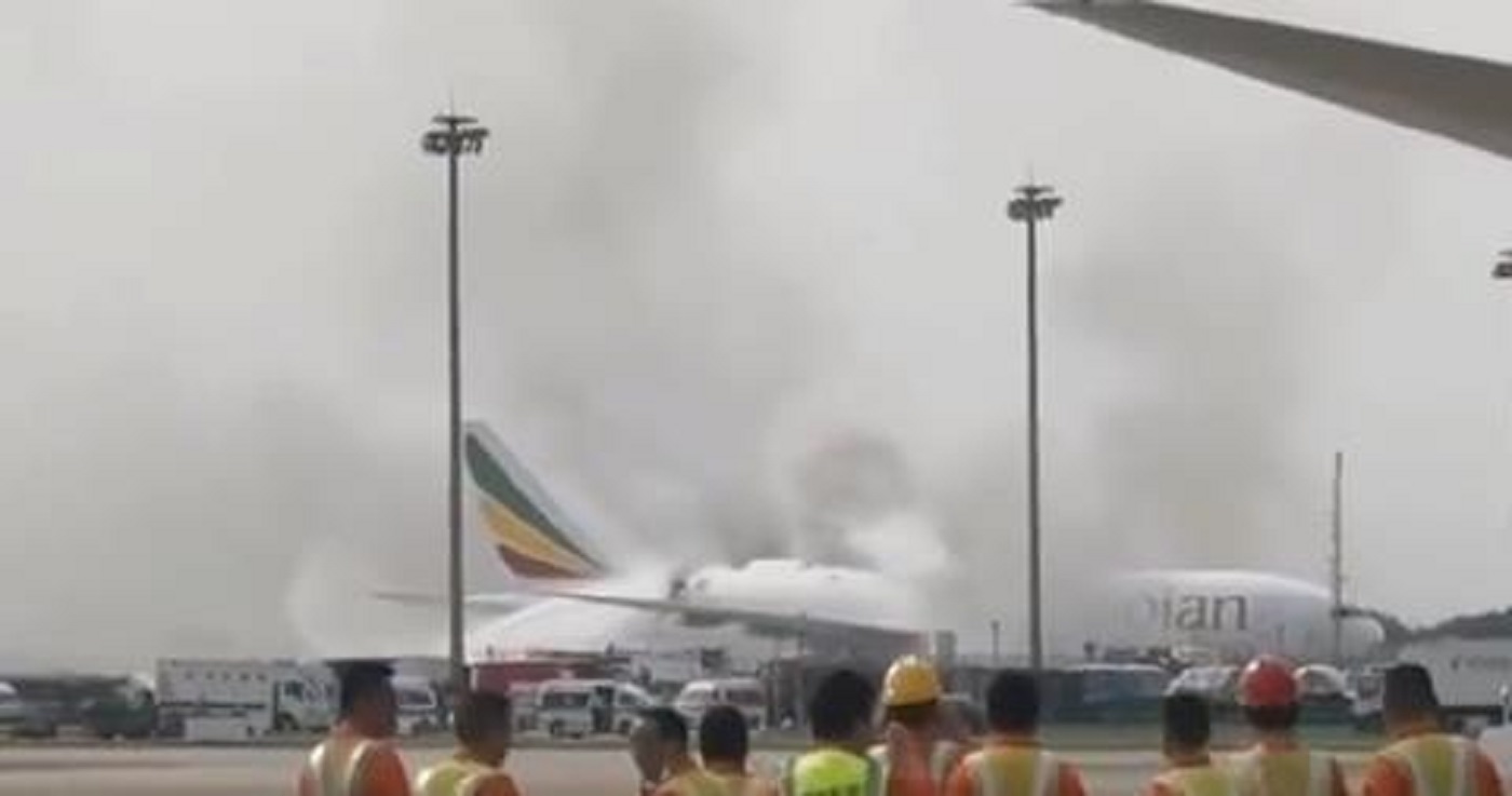 Ethiopian 777F suffers major fire in Shanghai