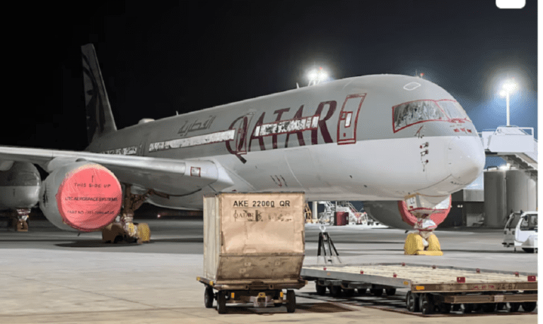 Surface paint issue on Qatar Airways