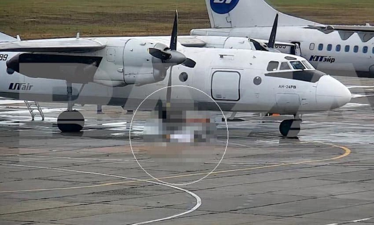 In Russia, an airport employee was hit by a plane propeller and died on the spot