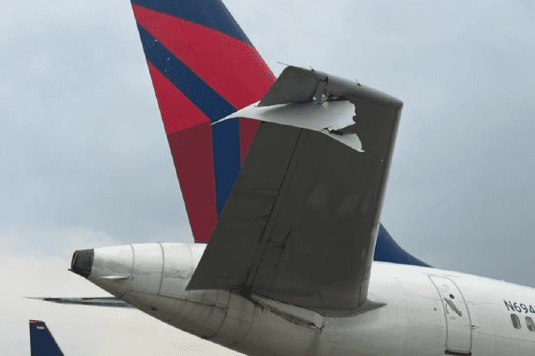 Delta Air Jet Badly Damaged After it Was Hit By Aeromexico