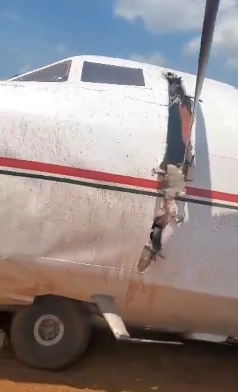 Cetraca Aviation LET 410 (9S-GPB, built 1979) was damaged beyond repair in a runway excursion on landing