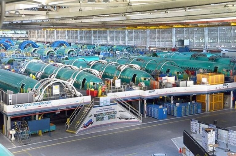 How does Boeing production process differ from Airbus?