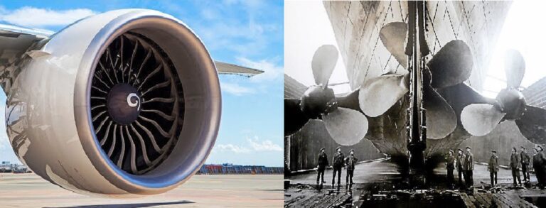 Is it true that a single Boeing 777 engine deliver twice the horsepower of the Titanic?