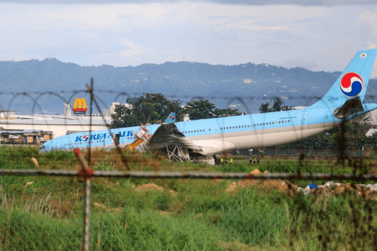 Korean Air Airbus A330 Overshoots Runway at Cebu Airport After Two Failed Landing Attempts