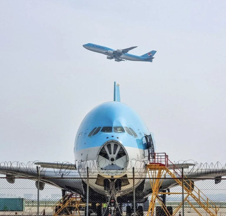 2011 built Korean Air Airbus A380-861 Aircraft, REG: HL7613 / MSN: 59, being Scrapped at Incheon Int’l Airport.