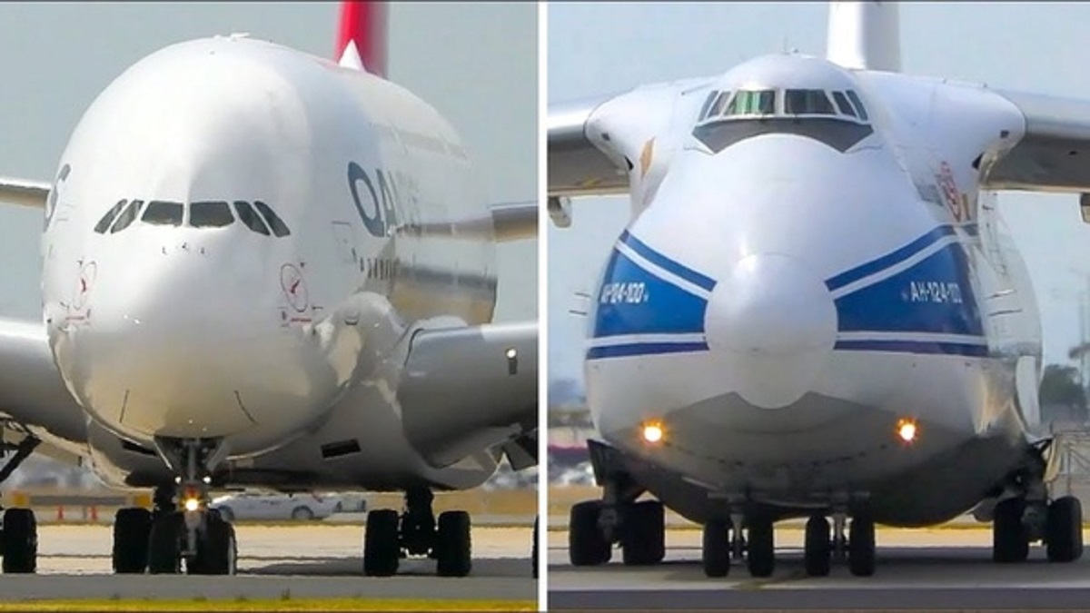 Which aircraft is bigger : Antonov 124 or Airbus 380?