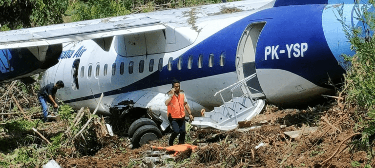 Trigana Air flight IL292 aborted takeoff from Serui Airport and departed the runway into rough terrain in Papua