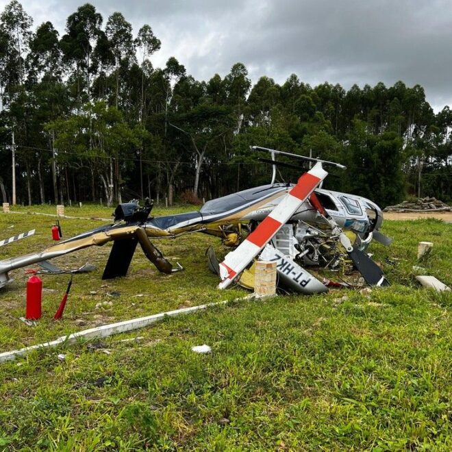 All the five occupants are safe after a Bell 206B JetRanger helicopter (PT-HKZ, MSN 3156)