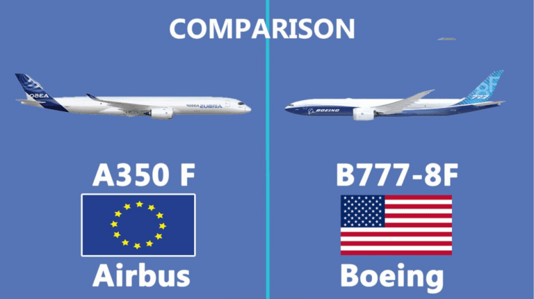Technical comparison between A350 and B777