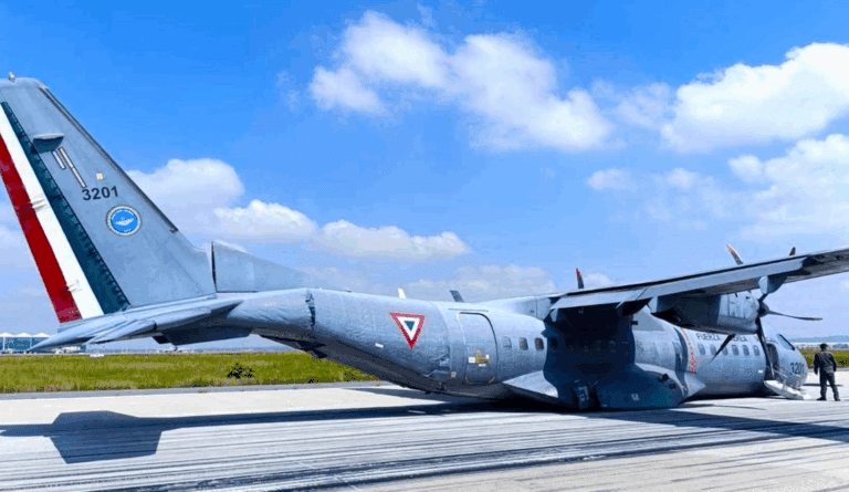 Serious Damage to Mexican Air Force CASA C-295M (FAM-3201) After Emergency Landing at Felipe Ángeles Airport