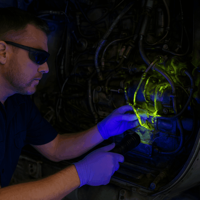 Detecting APU Oil Leaks with UV Light